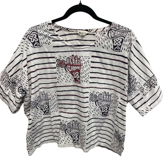 Marketplace handwork of India square boxy shirt embroidered boho women’s Sm-Med - Picture 1 of 9